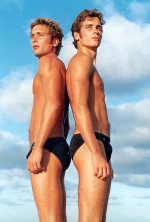 2 guys wearing speedos.