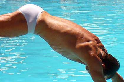 White speedo bum....