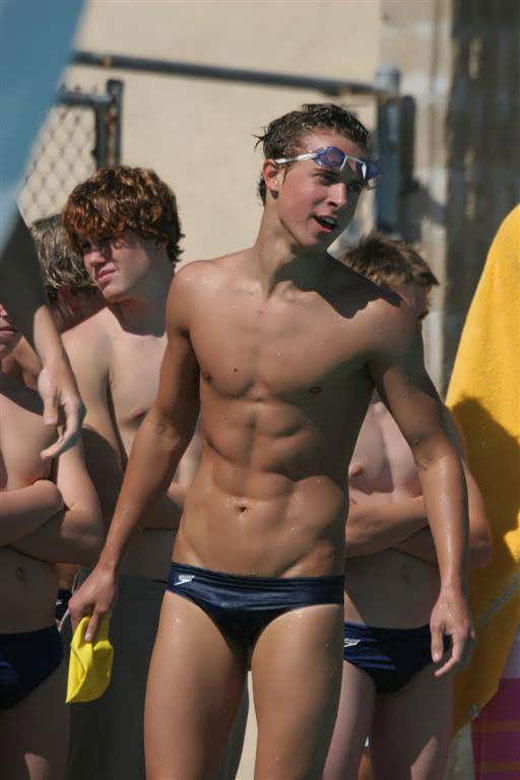 Tight, tiny speedos on hot swimmer