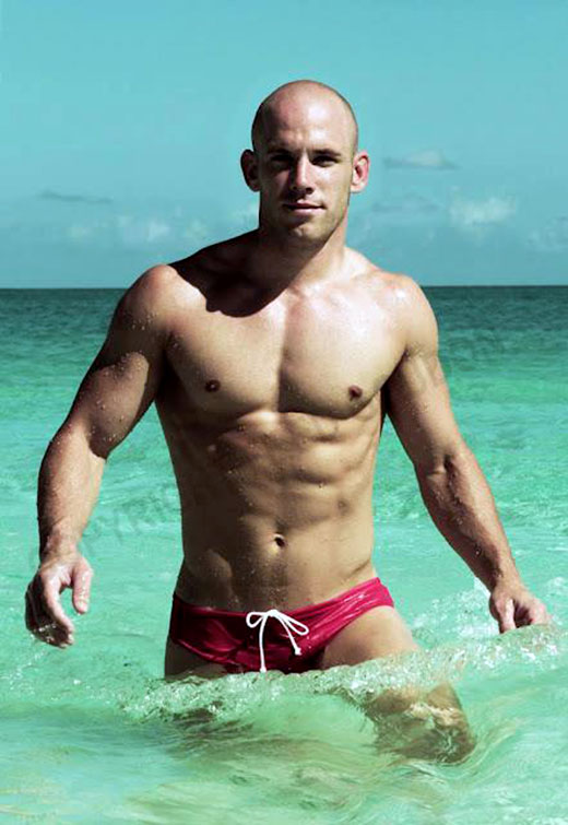 Darren Lockyer in a red speedo