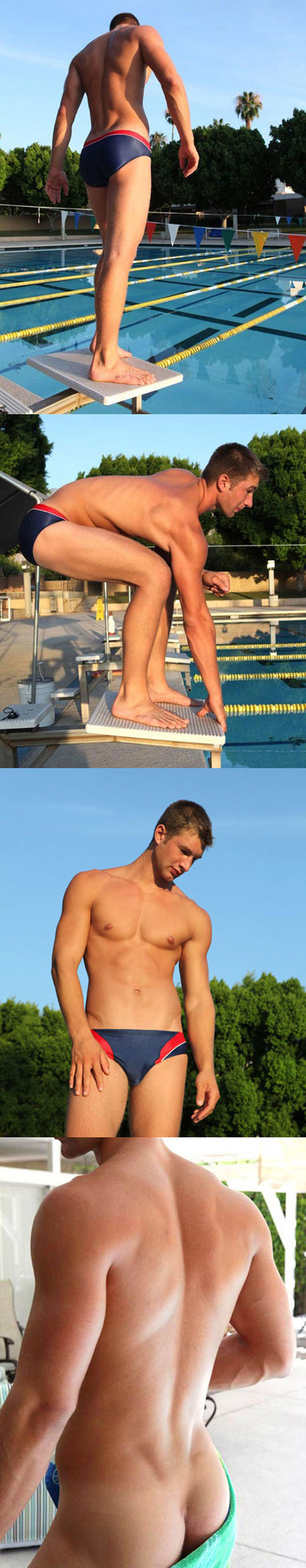 Bisexual Boy in Blue Speedo